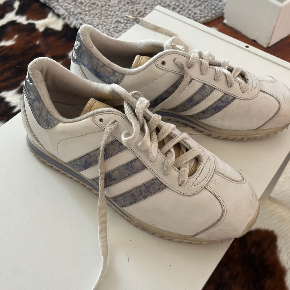 Metallic crackle vintage leather adidas
